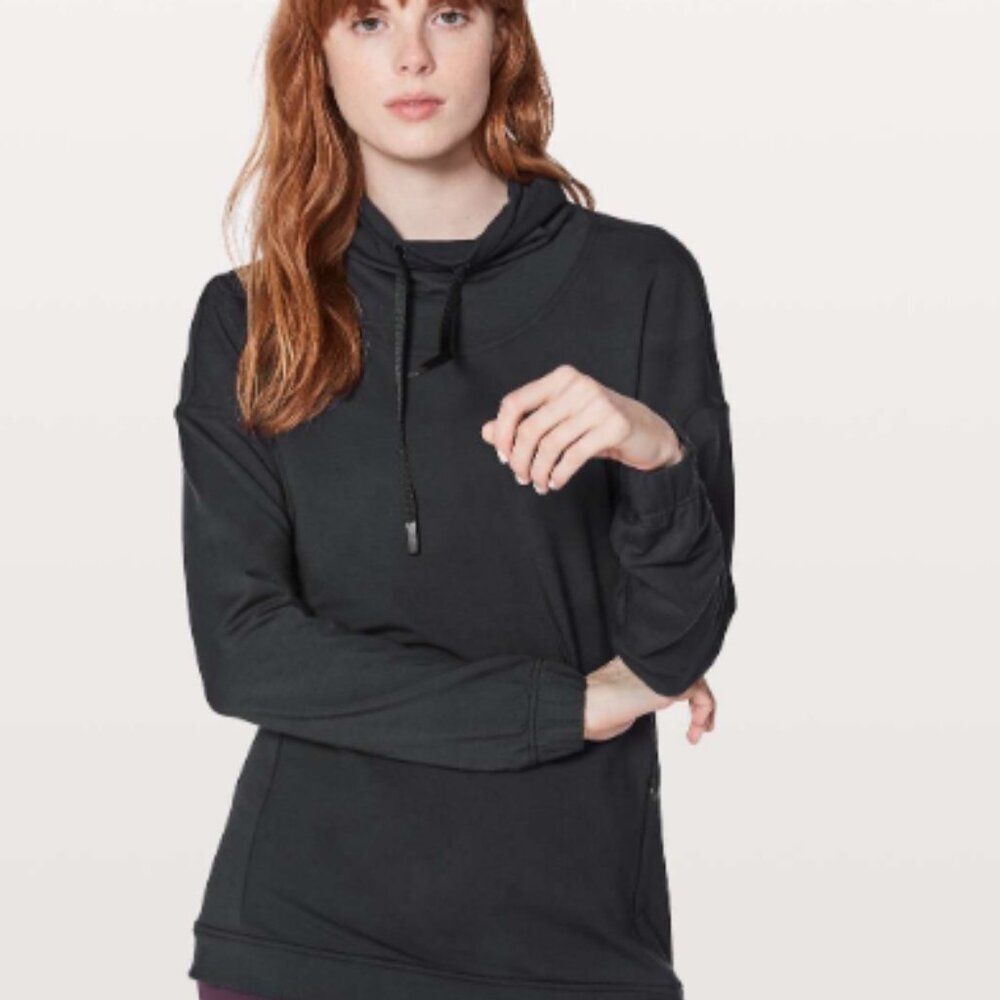 lululemon Twisted and Tucked Long Sleeve Mock Neck Sweater Black Sz6